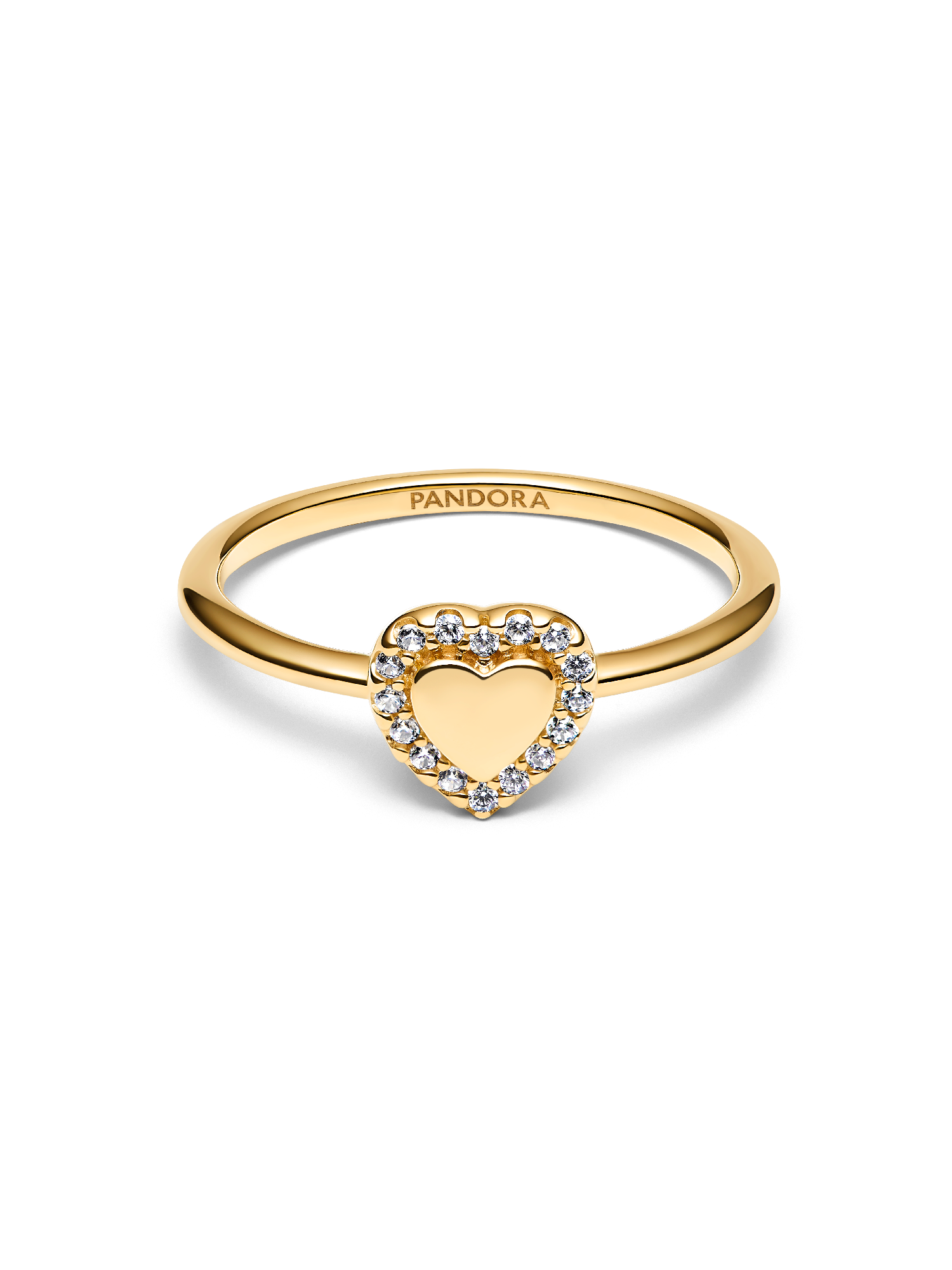 Engravable Heart Halo Ring
