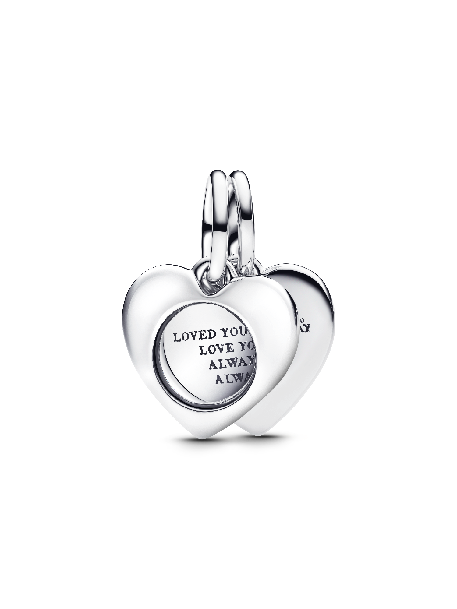Engravable Heart Magnifying Glass Double Dangle Charm
