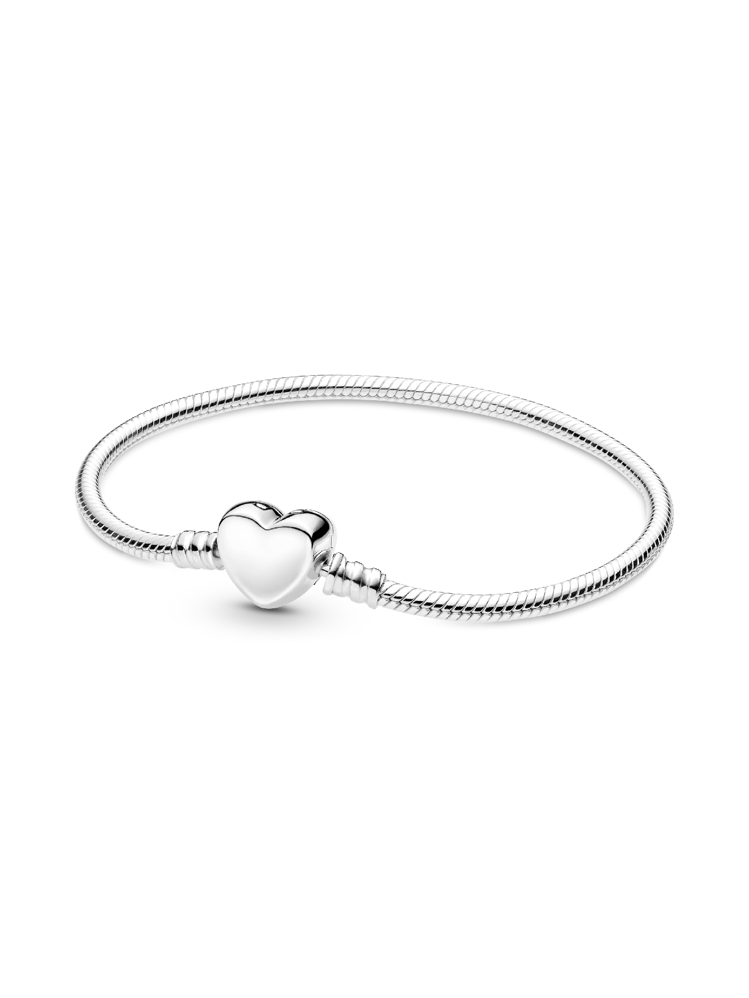 Pandora Moments Engravable Heart Clasp Snake Chain Bracelet